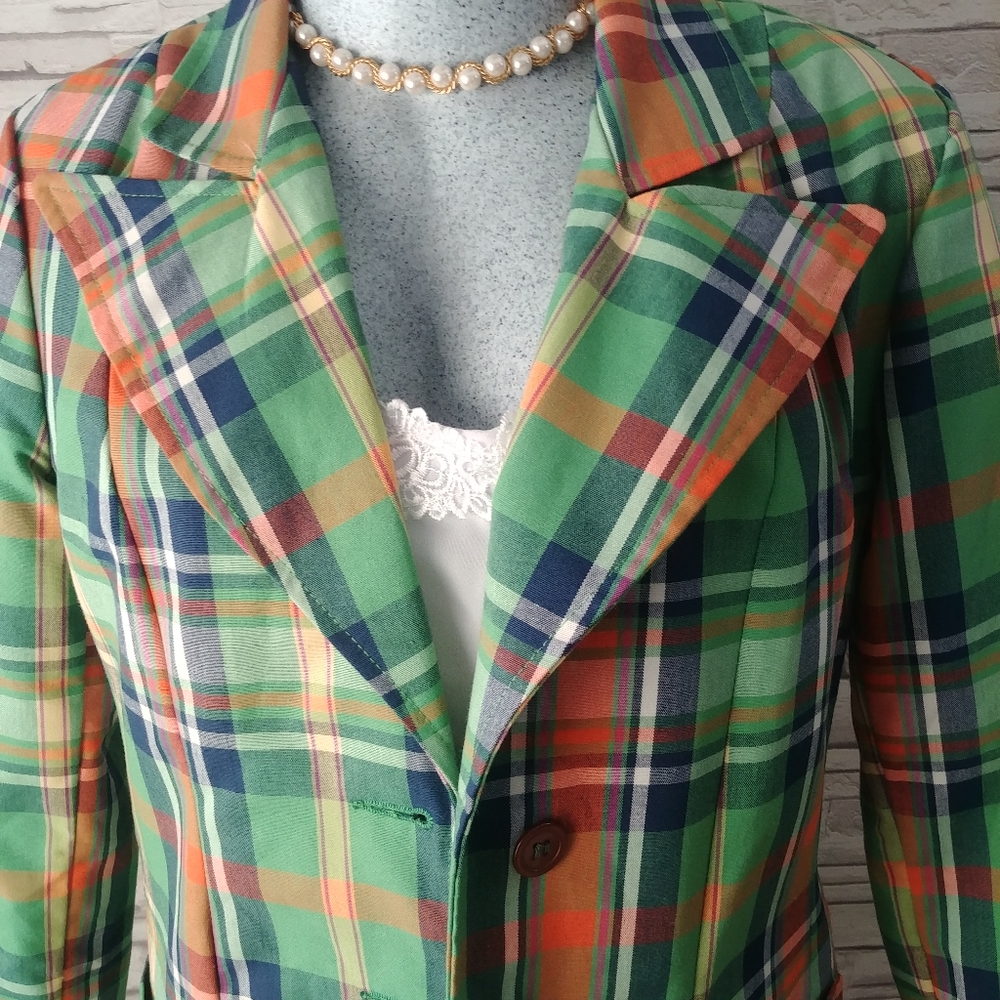 NO Brand Tag Plaid Blazer Size S